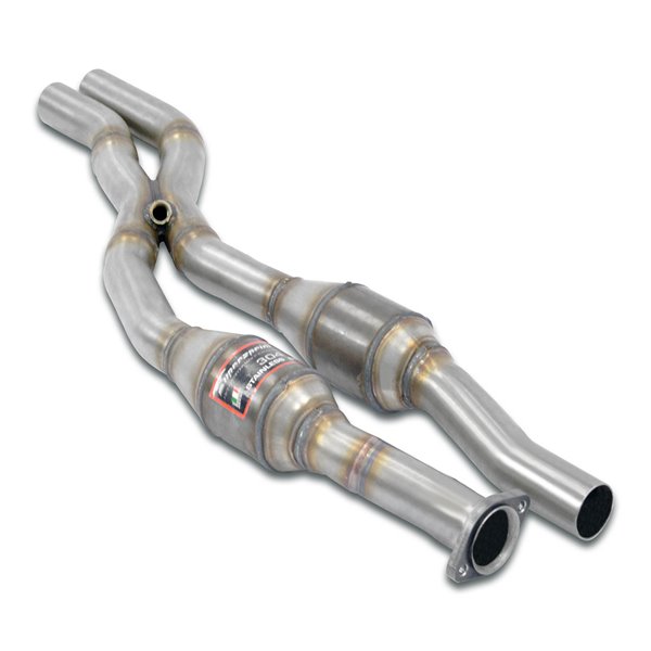 Anteriore Con Catalizzatore Metallico Destro - Sinistro + "X-Pipe" Supersprint Per Alpina Bmw Serie 5 (E34)