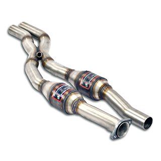 Anteriore Con Catalizzatore Metallico Destro - Sinistro + "X-Pipe" Supersprint Per Alpina Bmw Serie 5 (E34)