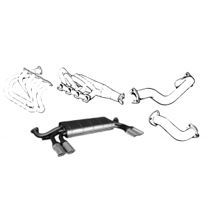 Complete exhaust kit Ansa Ferrari Mondial + Cabrio (QV) from 1982 to 1985