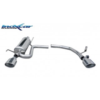 Duplex Oval Rear Exhaust 120X80 Mm Inoxcar Abarth 500 1.4 T-Jet 155HP 2007