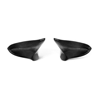 Glossy carbon Mirror caps Akrapovic BMW 2 COUPE M2 COMPETITION 06-18