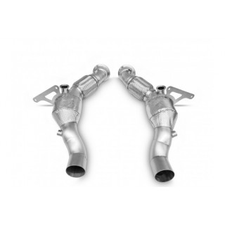 Stainless steel racing decatalyst downpipe kit Ferrari F8 Turbo style pipes from 2020