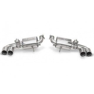 Terminal exhaust kit with valve, double silencer version, stainless steel style pipes Ferrari F430 Coupé from 2004 to 2009