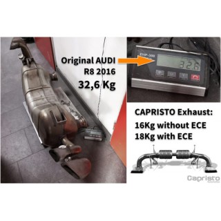 Terminal exhaust with valve CES3 stainless steel Capristo Audi R8 Gen 2 2016-2019