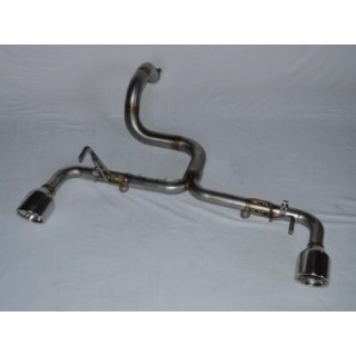 Exhaust without silencer and two stainless steel exhausts Aros Fiat 500 Abarth 1.4 Turbo (135 HP) from 2008 to 2015 Type 312