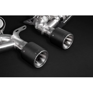 Exhaust with valve PSE Capristo carbon terminals Porsche 981/982 Boxster/Cayman/GT4/718