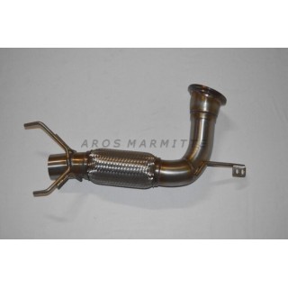 Decatalyzed downpipe D70mm stainless steel Aros Mini Cooper S/JCW