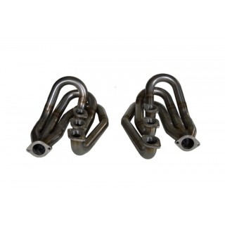 Pair of 3-1 manifolds with male-female connection in stainless steel Aros Porsche 911 Group 4 from 1966 to 1977