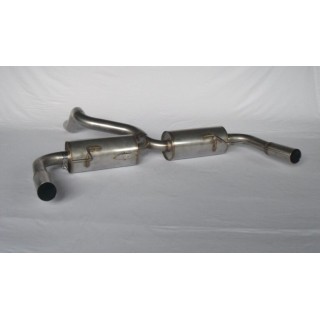 Silenced exhaust (straight cut outlets) stainless steel Aros Renault Clio 3 RS 2.0I (197/200/203 Hp) from 2006 to 2013 Type R