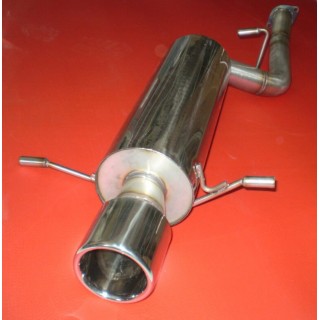 Silenced muffler with single stainless steel outlet Aros Subaru Impreza WRX STI from 2002 to 2007 Type GD/GD