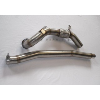 Decatalyzed downpipe D76 stainless steel Aros Volkswagen Golf 7 R2.0 (300 Hp) from 2013 to 2016 Type AU