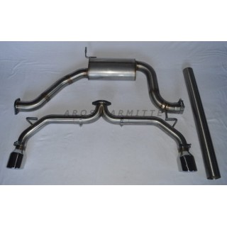 Central section single silencer and end section without silencer D70 stainless steel Aros Volkswagen Golf 7.5 GTI 2.0